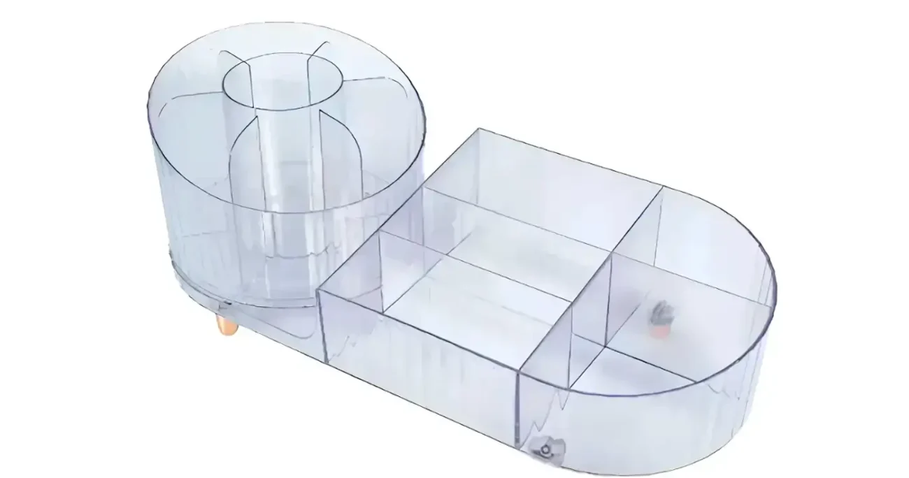 Organiza tus cosméticos con este organizador de maquillaje giratorio 360° en acrílico transparente. Ideal para maquillaje, brochas, labiales, esmaltes y accesorios. Diseño moderno y práctico.